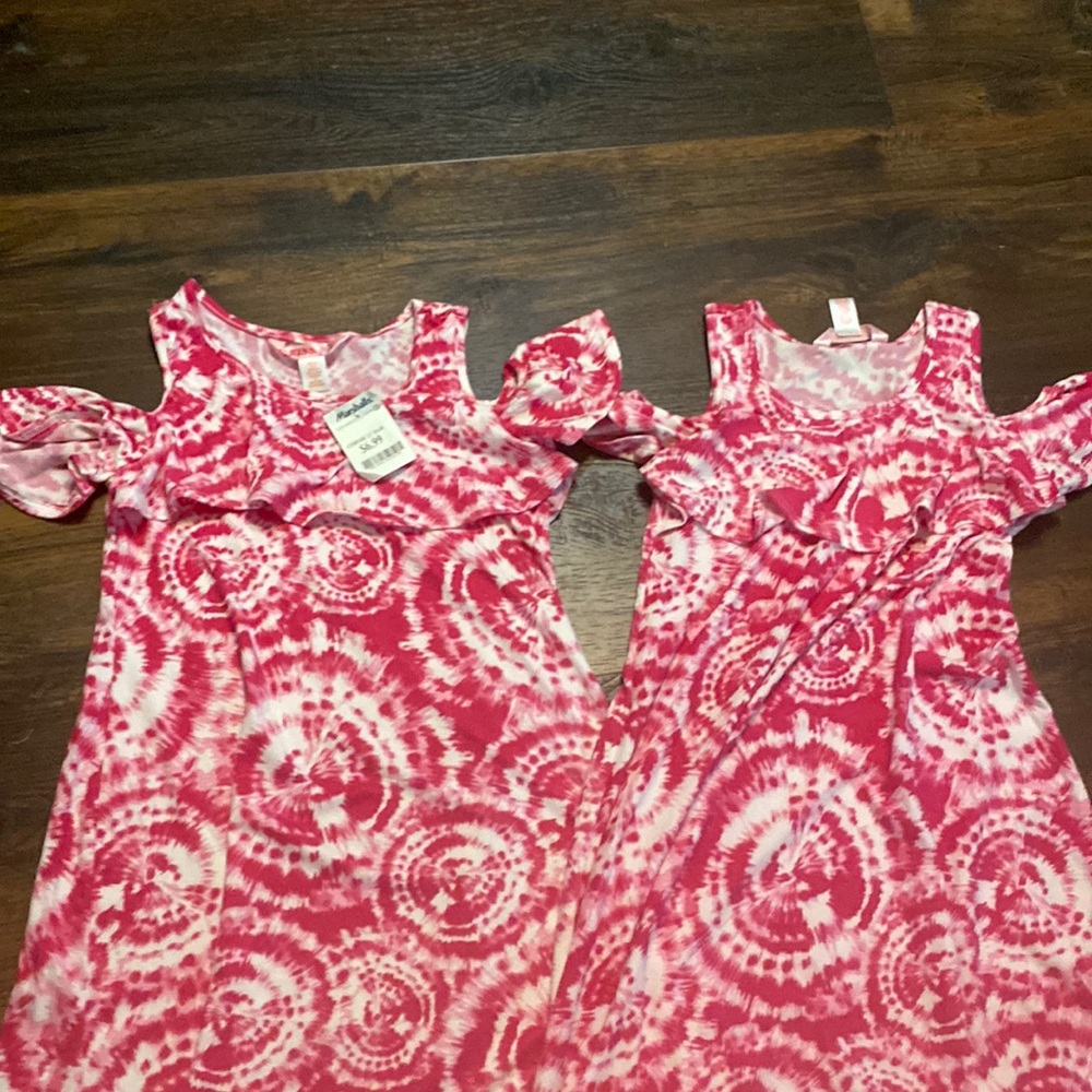 Pink Tie Dye Dresses Size 10 Lot of 2 Twins One is NWT